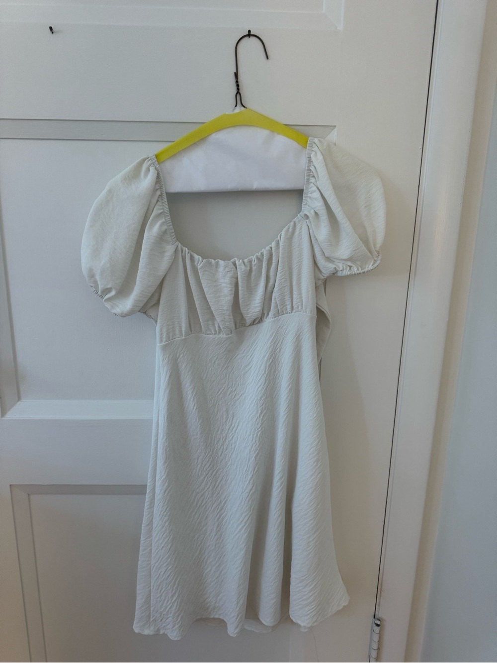 Altar'd State Puff Sleeve Square Neck White Top - Picture 3 of 5